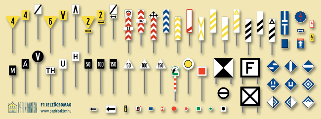 MÁV F1 vasúti jelzőtáblák